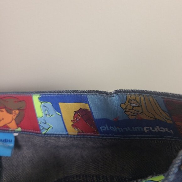 Vintage Platinum Fubu Y2k Fat Albert Baggy Embroidered Navy  Jeans Mens 38x34 - Picture 6 of 16